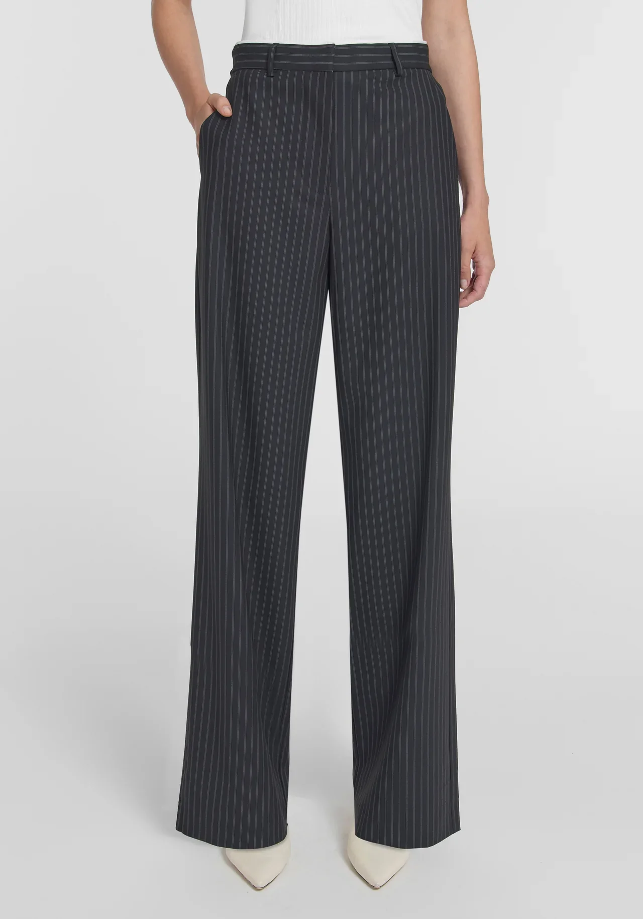 Thorpe Trouser in Black Pinstripe - Image 5