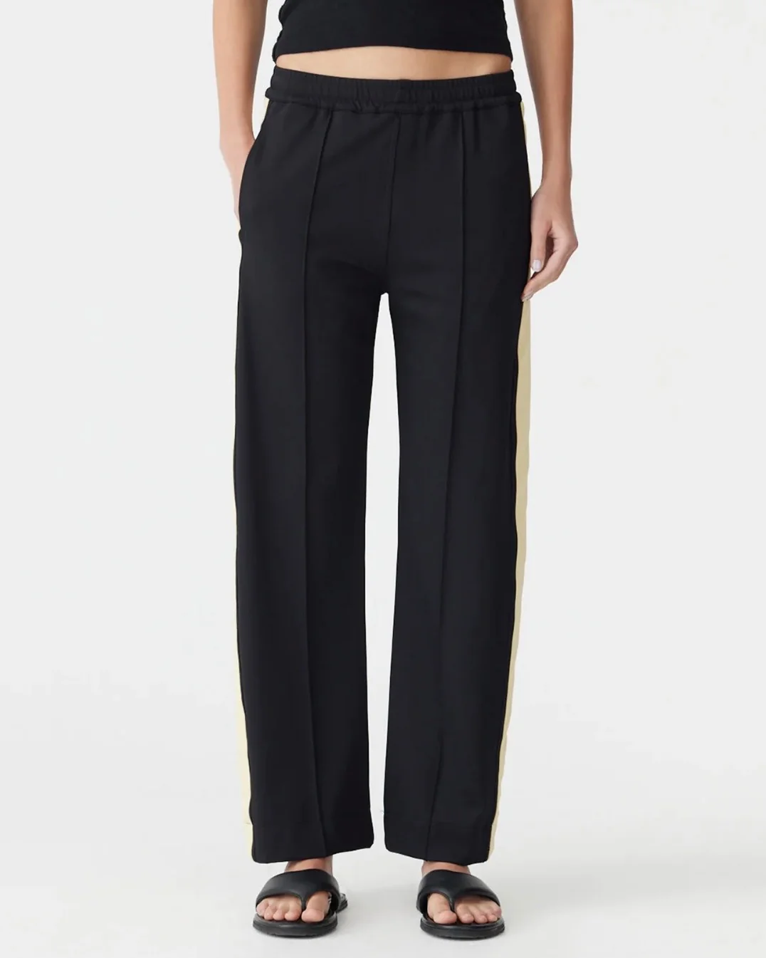 Twill Stripe Detail Pant Black/Yellow
