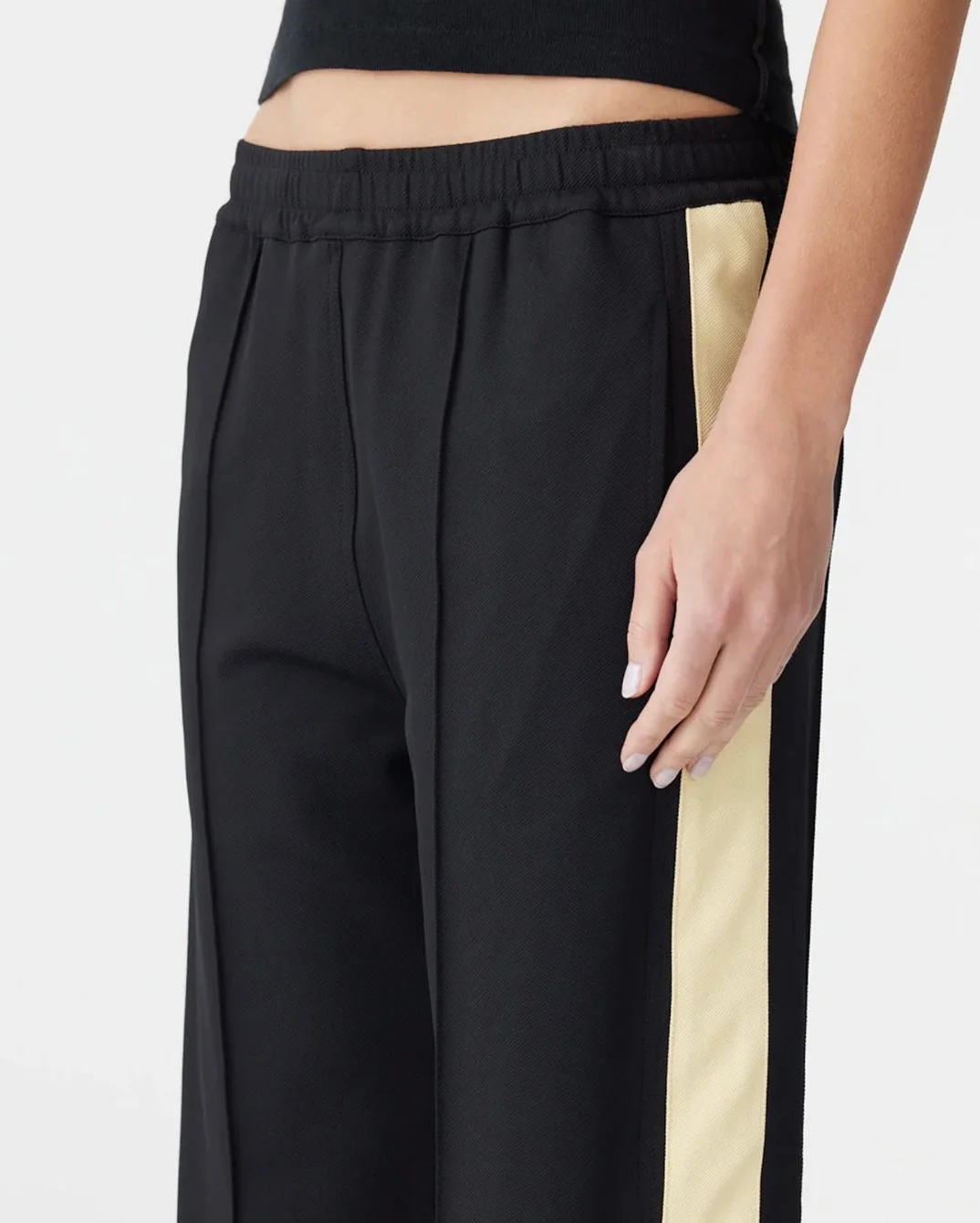 Twill Stripe Detail Pant Black/Yellow - Image 2