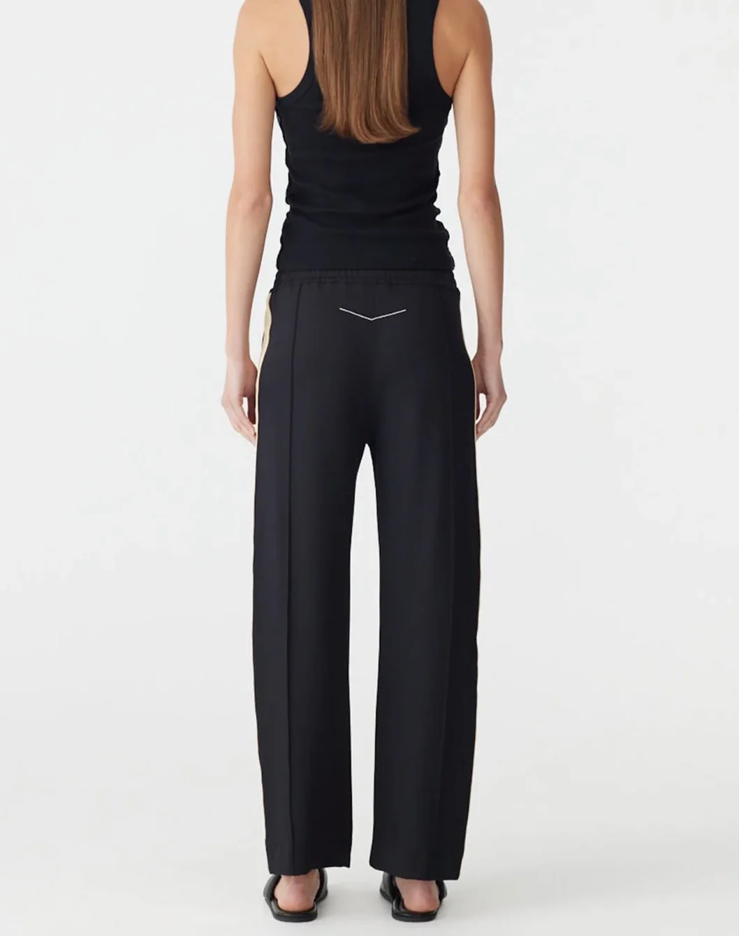 Twill Stripe Detail Pant Black/Yellow - Image 3