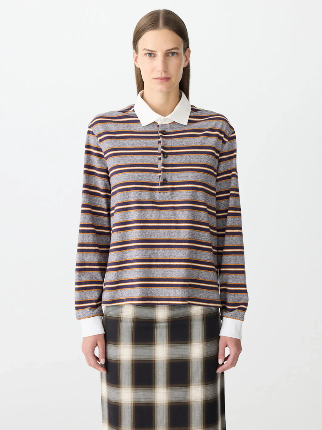 Vintage Stripe Long Sleeve Polo - Image 2