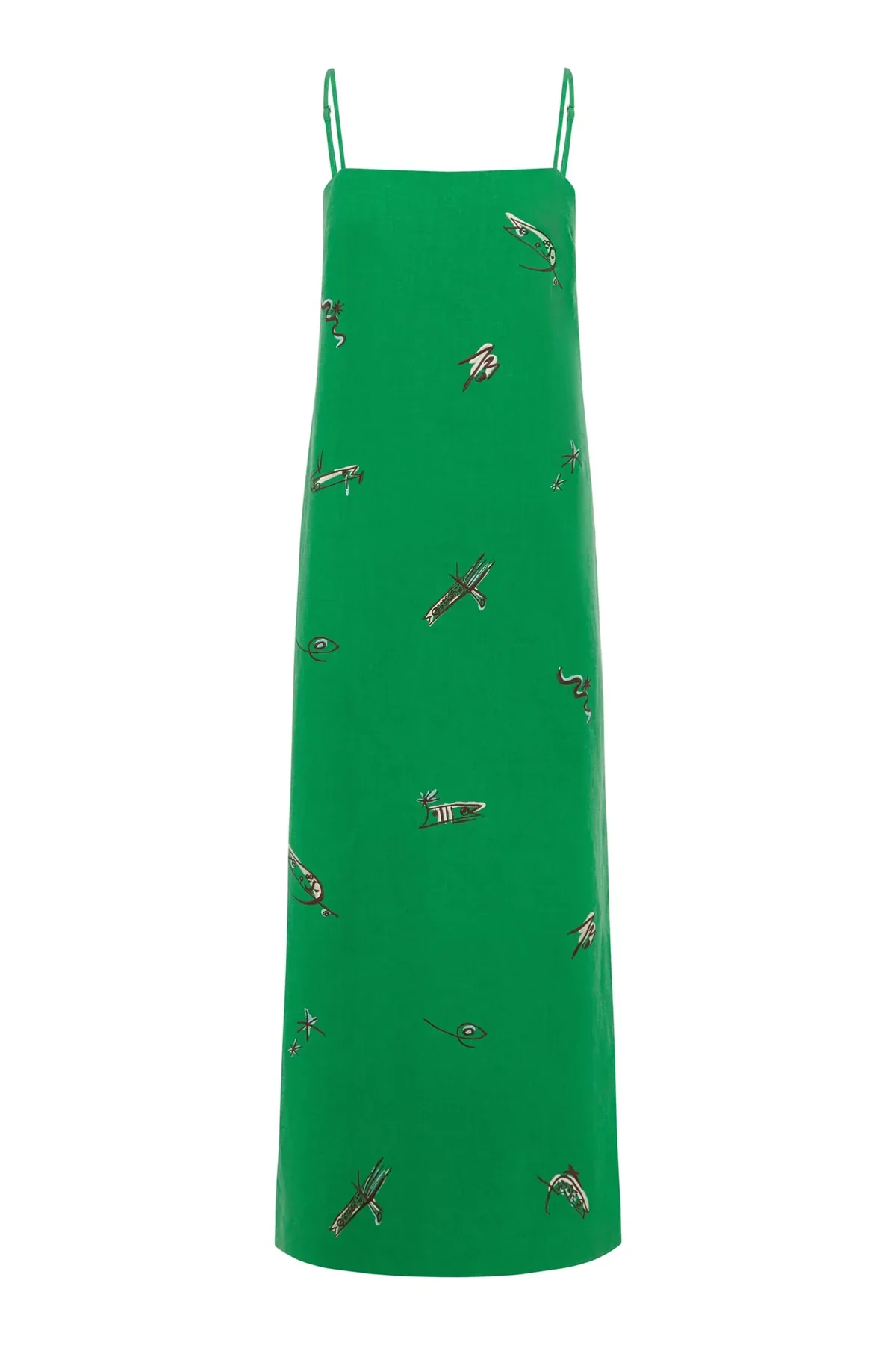 Wanda Embroidered Dress in Green