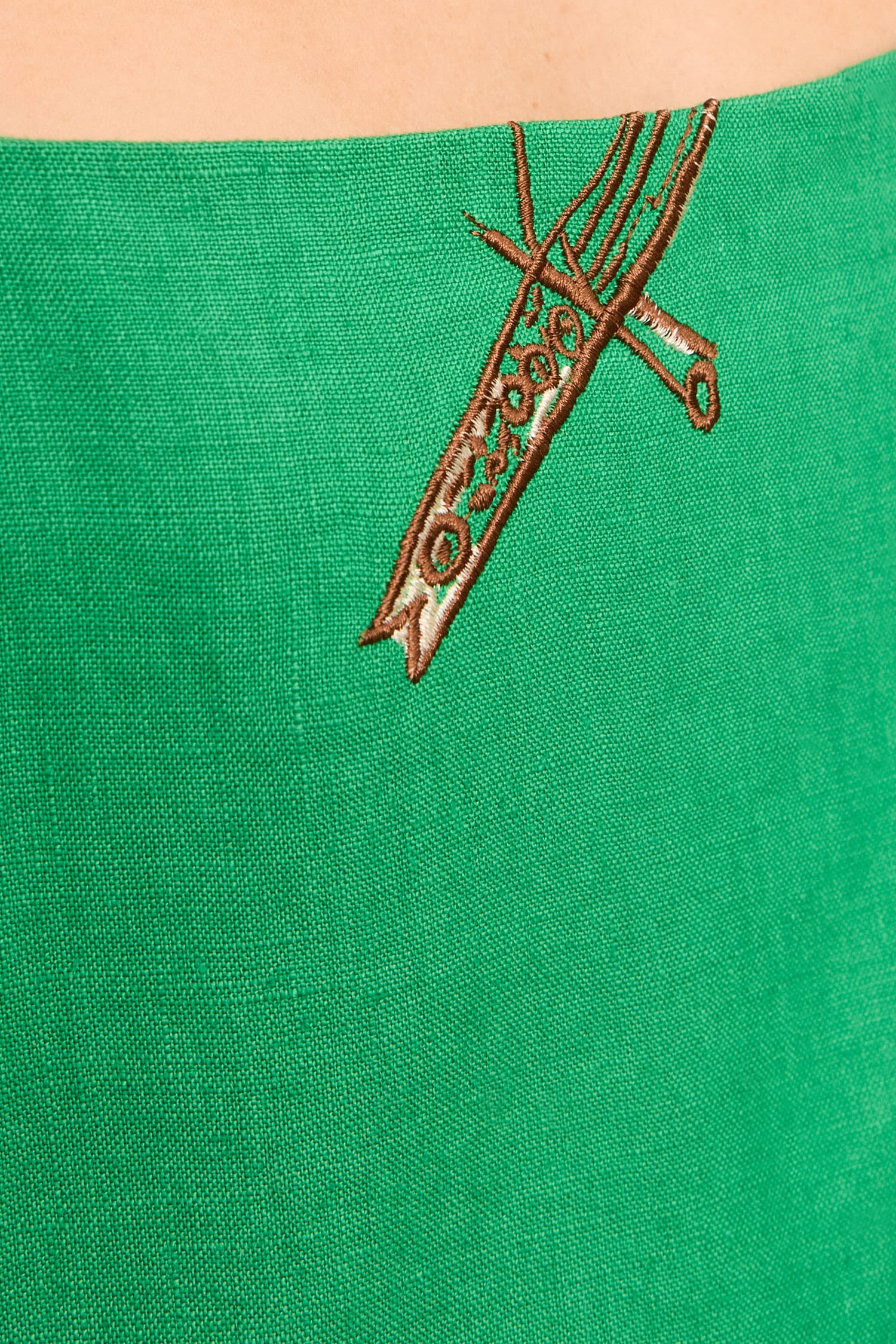 Wanda Embroidered Dress in Green - Image 4