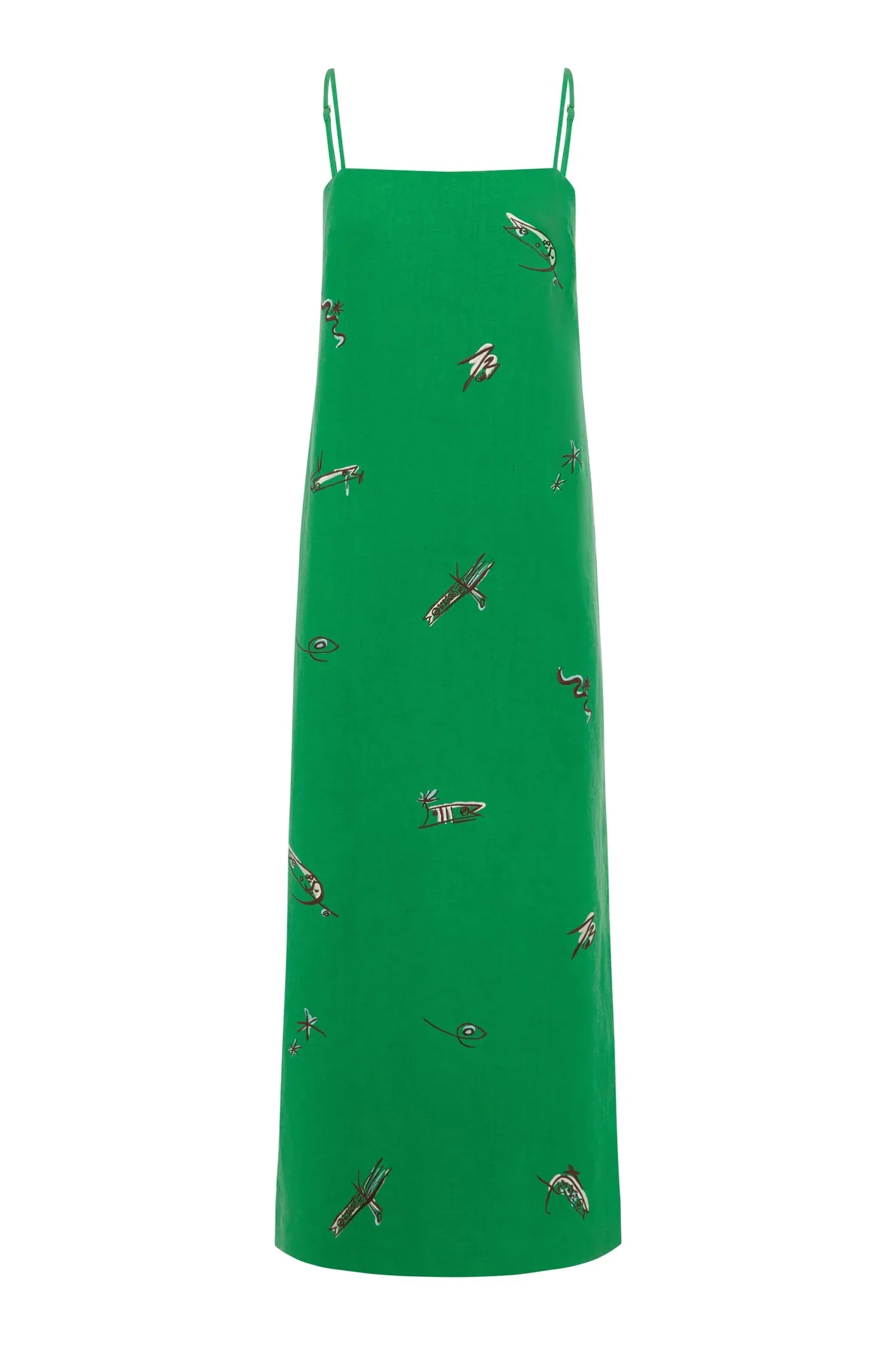 Wanda Embroidered Dress in Green - Image 5