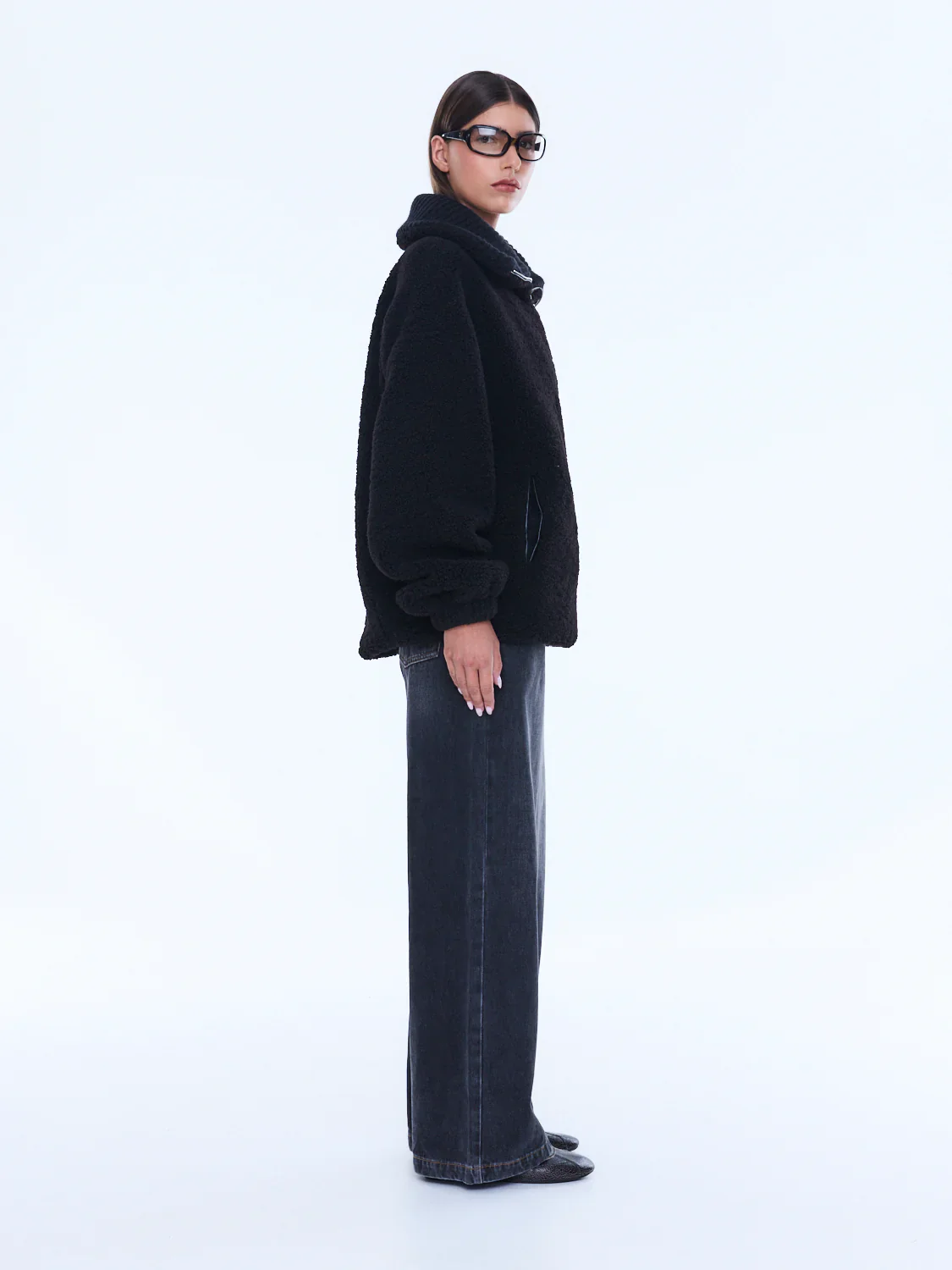 Winnie 1/4 Zip Polo in Black - Image 3