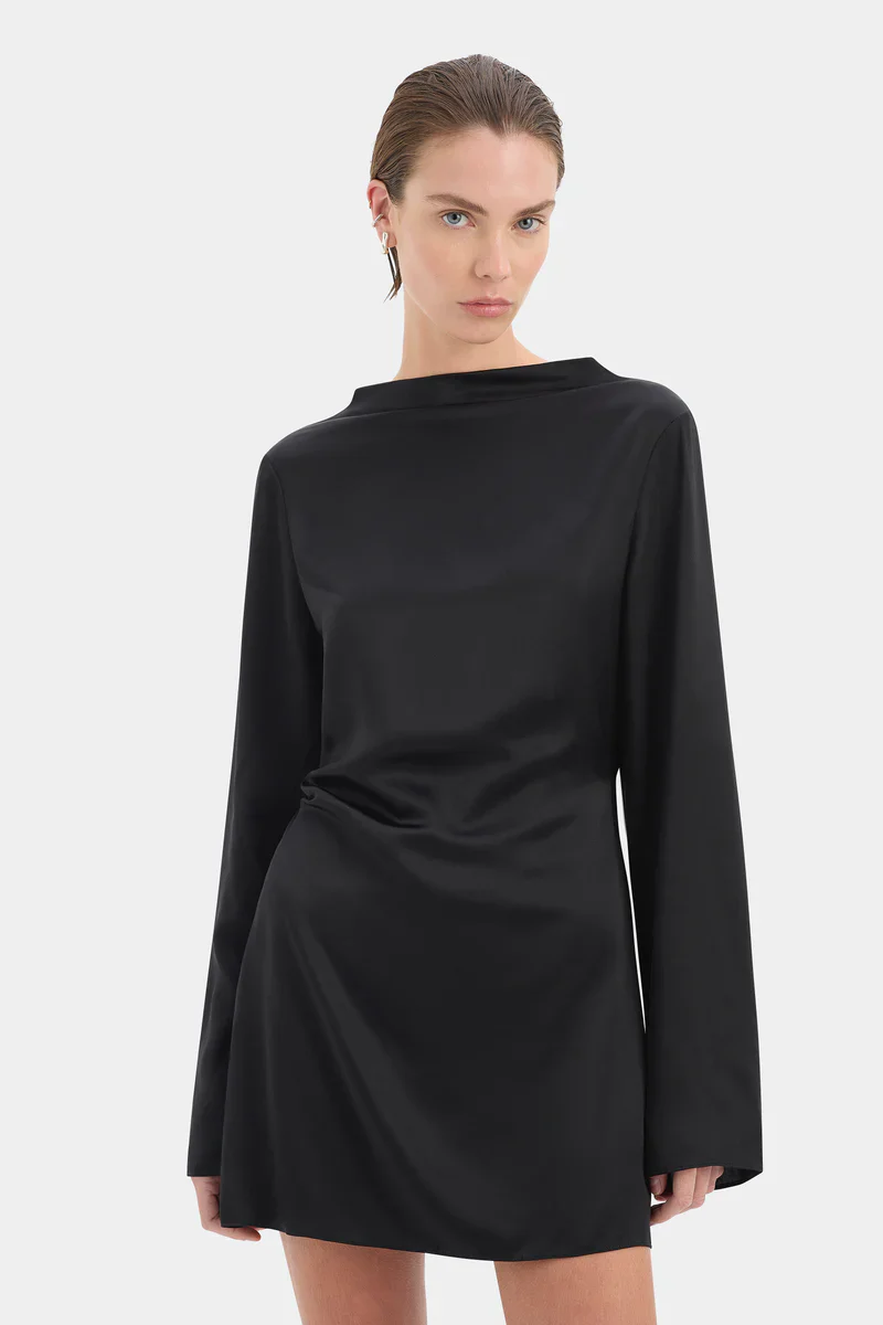 Yasmine Mini Dress in Black - Image 3