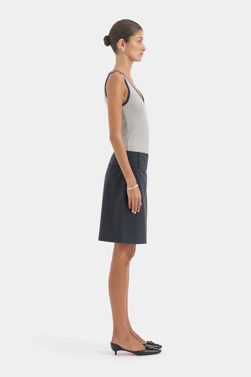 Yes Sir. Ribbed Tank in Grey Marle - Image 3